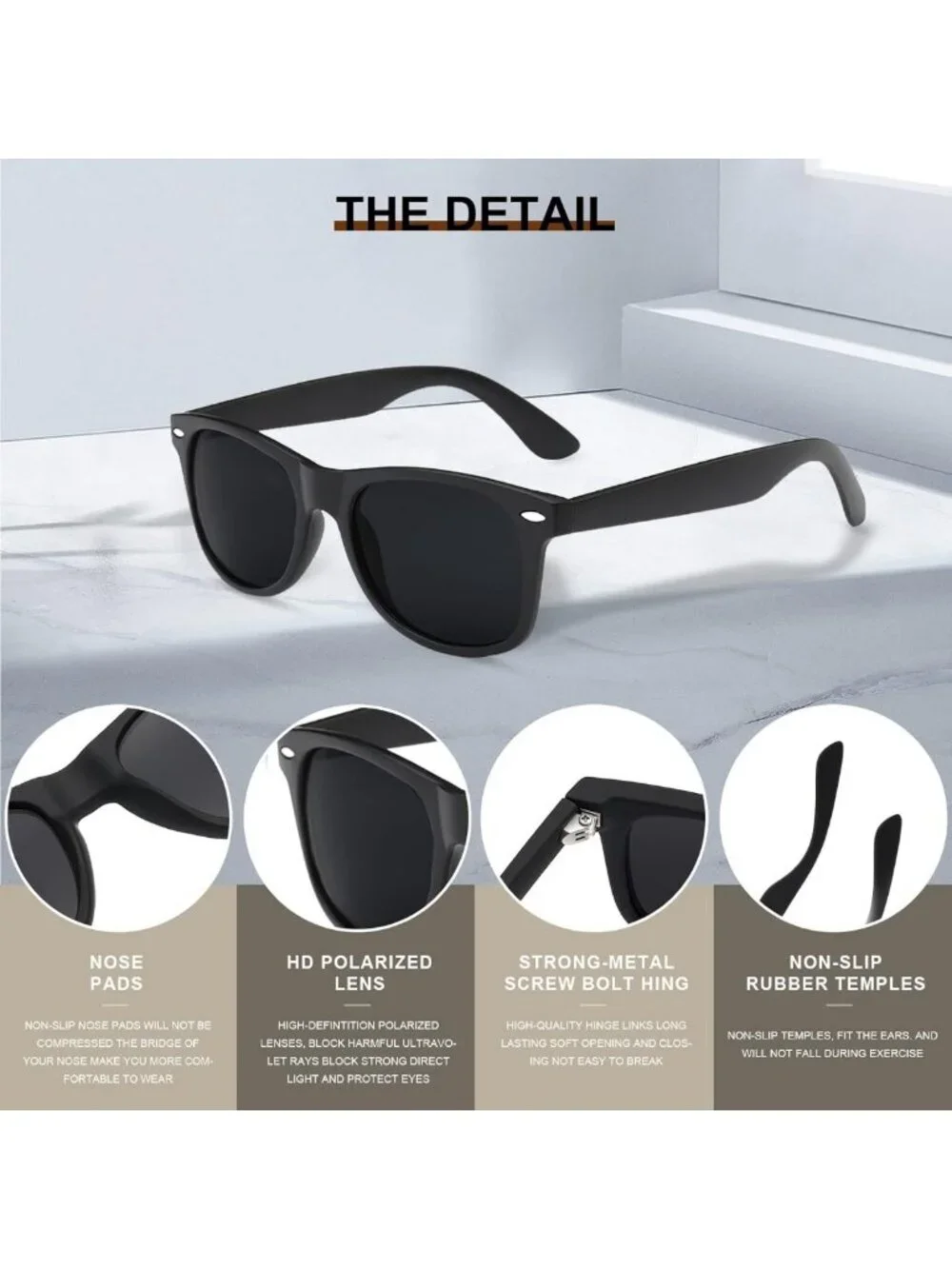 Polarized Retro Sunglasses for Men & Women - UV Protection, Mirror Lens, Perfect